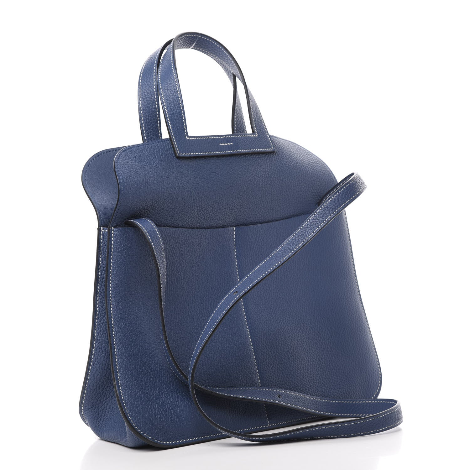 Hermes Taurillon Clemence Halzan 31 Bleu Agate 6 of 14