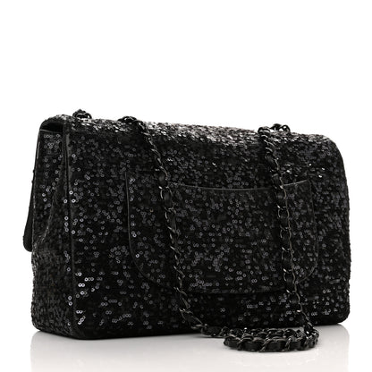 Chanel Sequin Lambskin Medium Moonlight on Water Flap Black 3 of 10