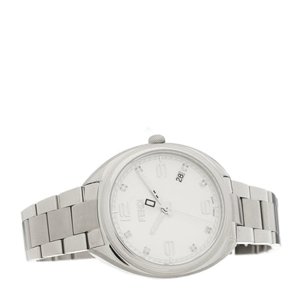 Fendi Stainless Steel Diamond 34mm Momento Quartz Watch White 2 of 5