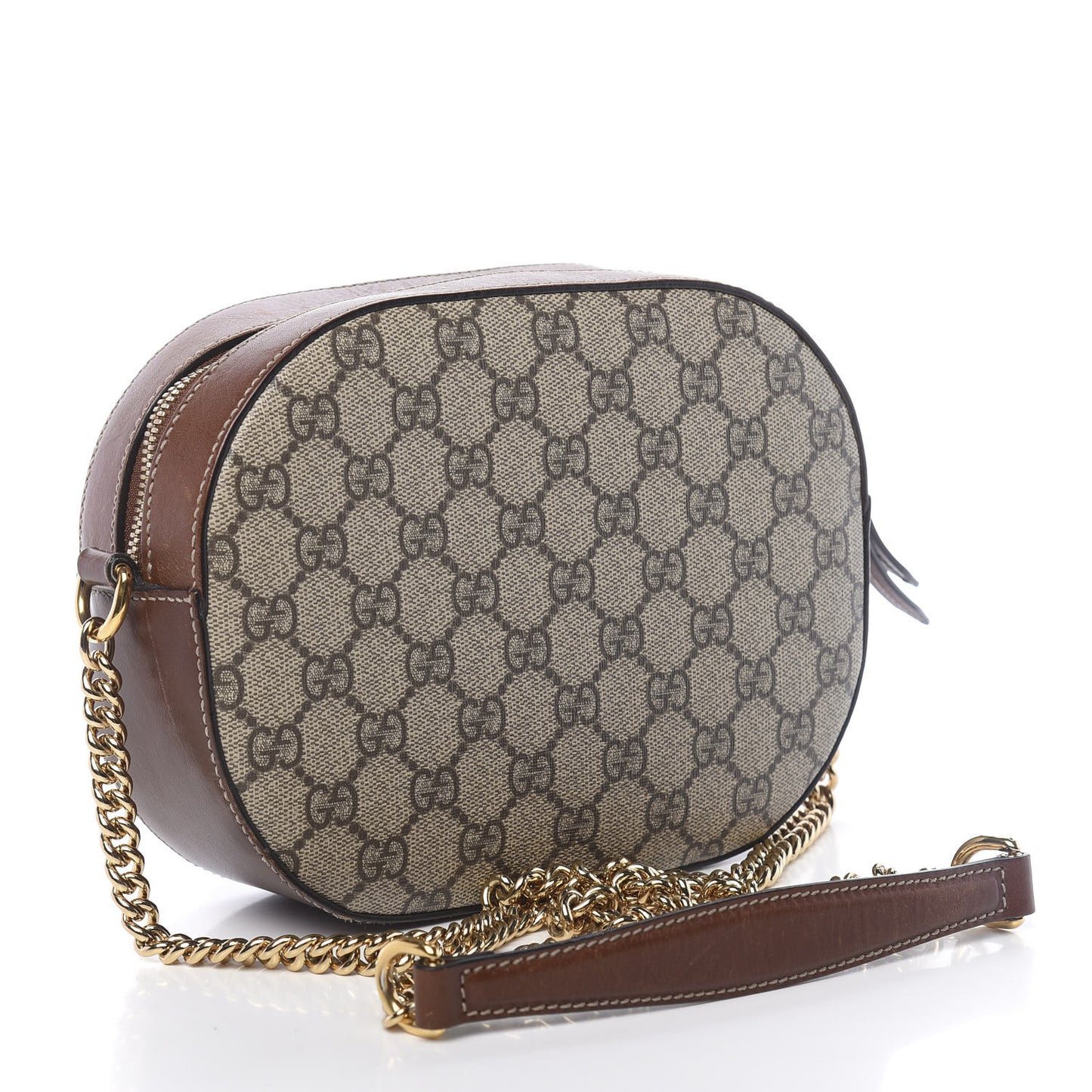 GG Supreme Monogram Cuoio Toscano Mini Chain Shoulder Bag Beige Ebony Cuir