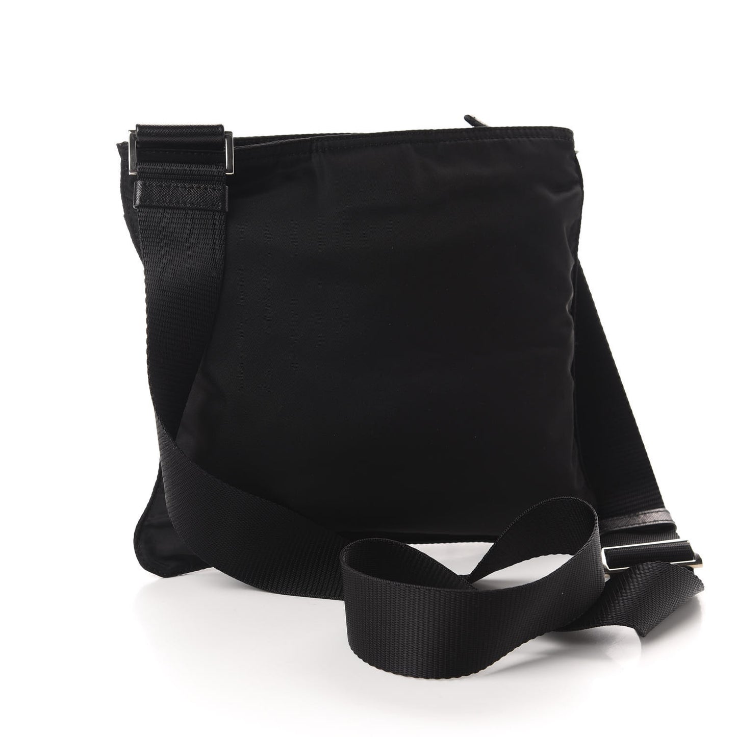 Nylon Vela Small Flat Messenger Bag Black