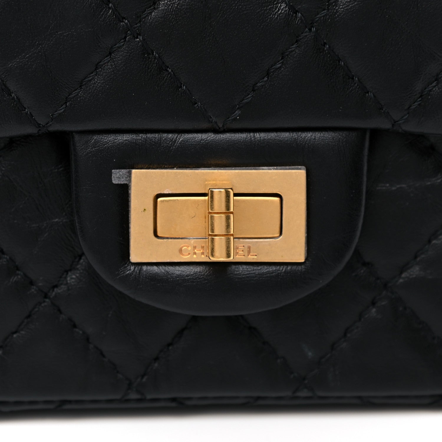 Chanel Aged Calfskin Quilted 2.55 Reissue Mini Flap Black 11 of 12
