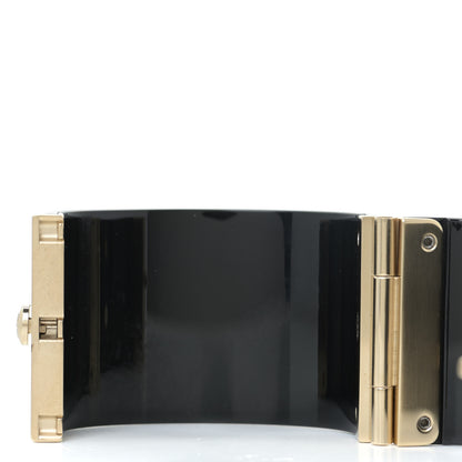 Chanel Resin Pearl CC Cuff Black 5 of 9