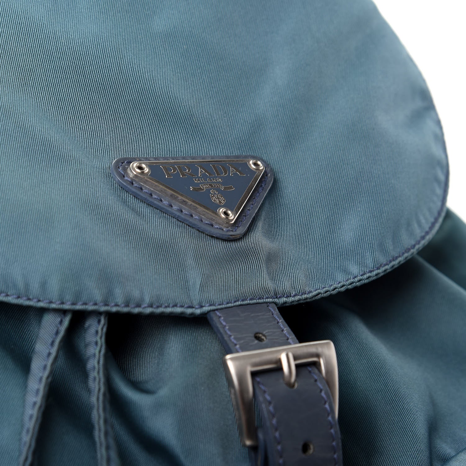 Prada Tessuto Nylon Saffiano Vela Backpack Blue 7 of 11