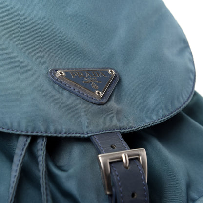 Prada Tessuto Nylon Saffiano Vela Backpack Blue 7 of 11
