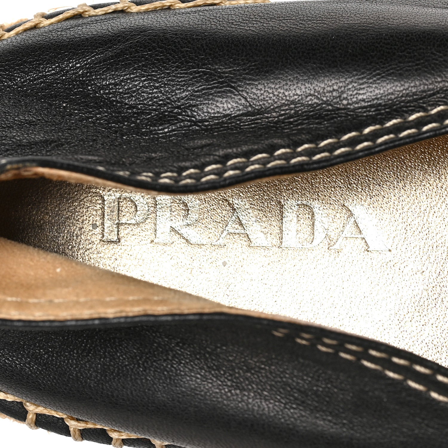 Prada Nappa Logo Cap Toe 20mm Espadrilles 38.5 Black 7 of 7