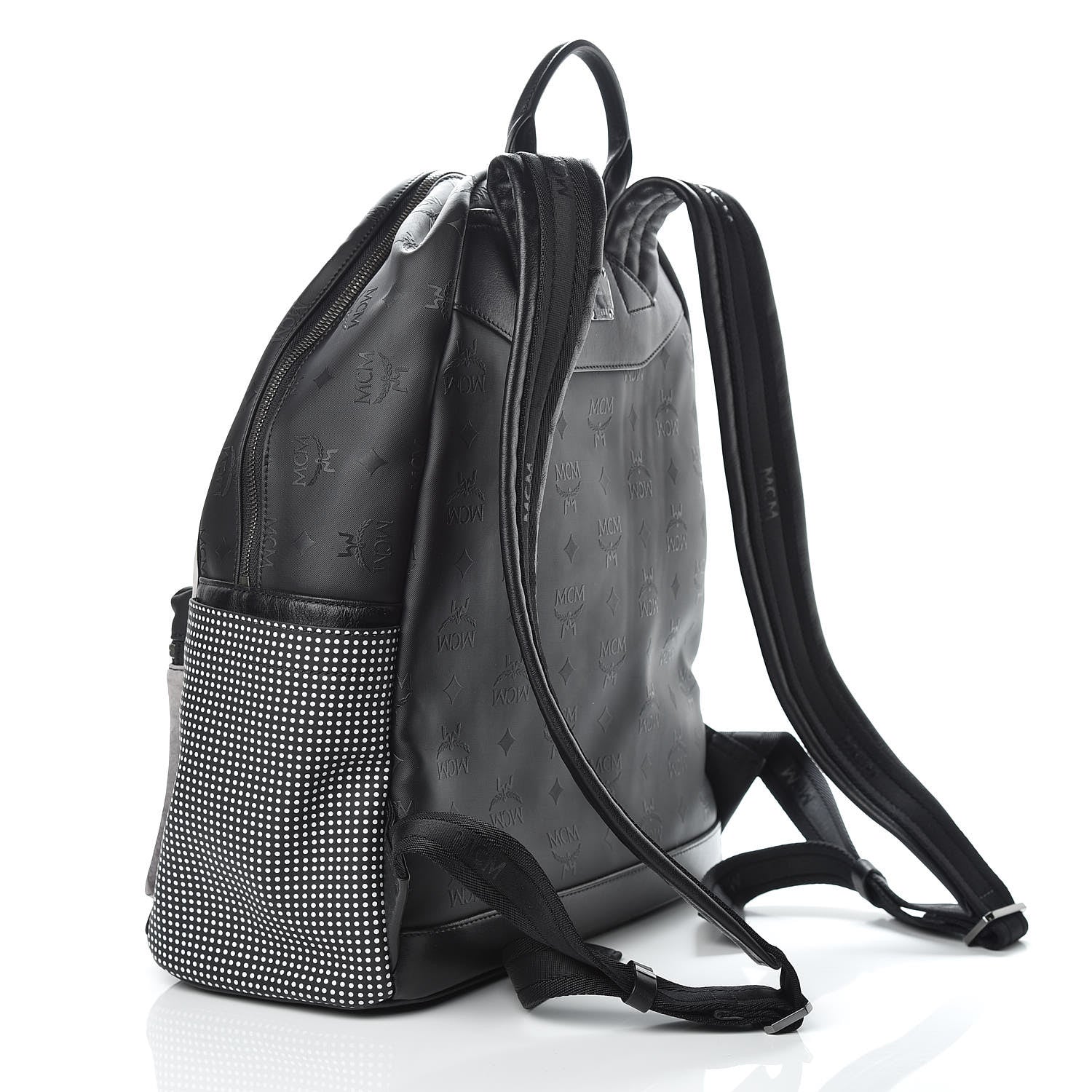MCM Odeon Nylon Printed Medium Stark Backpack Black Multicolor 3 of 12