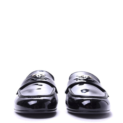 Chanel Patent CC Mocassin Loafers 39 Black 2 of 10