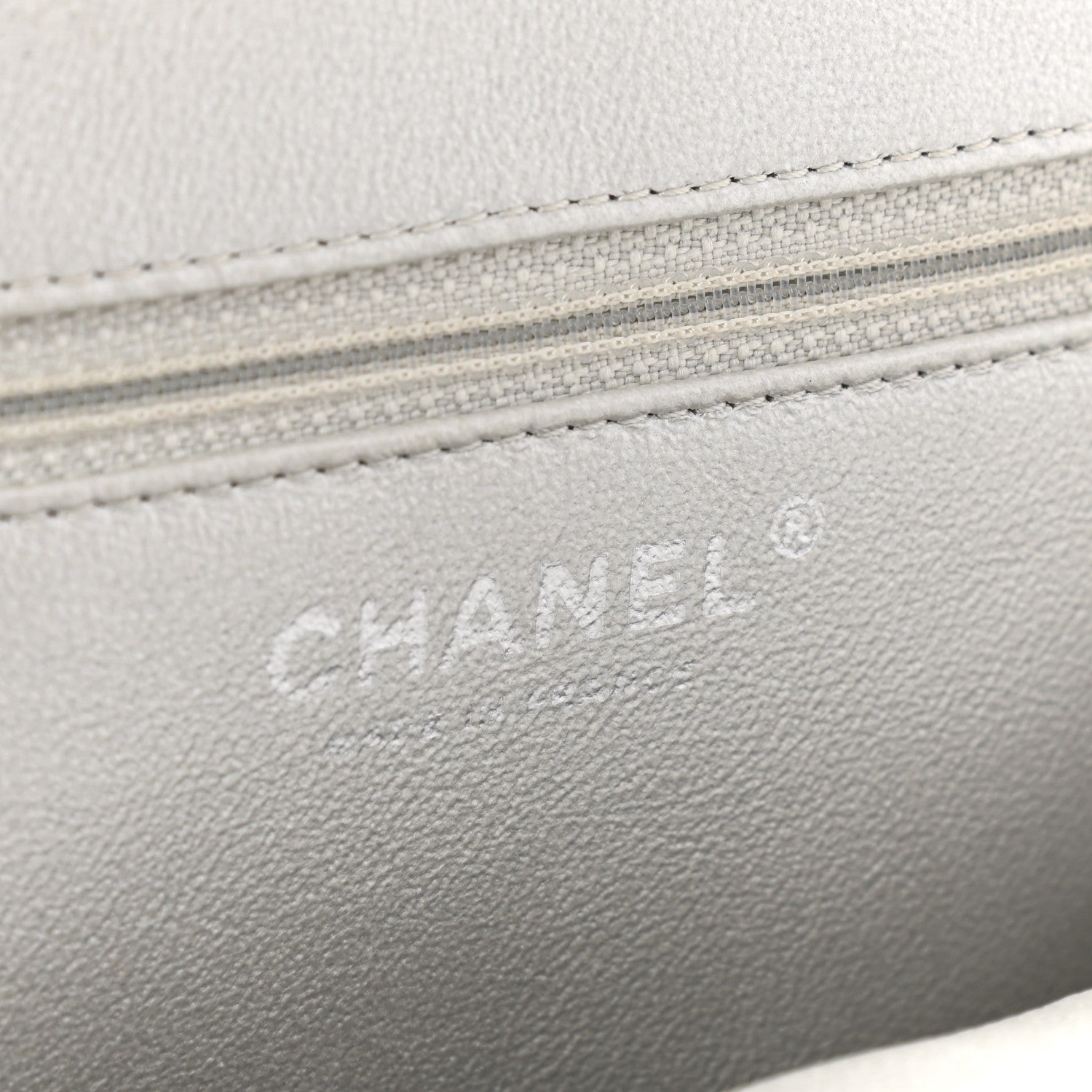 Chanel Lambskin Perforated Timeless Clutch Light Silver 8 of 9