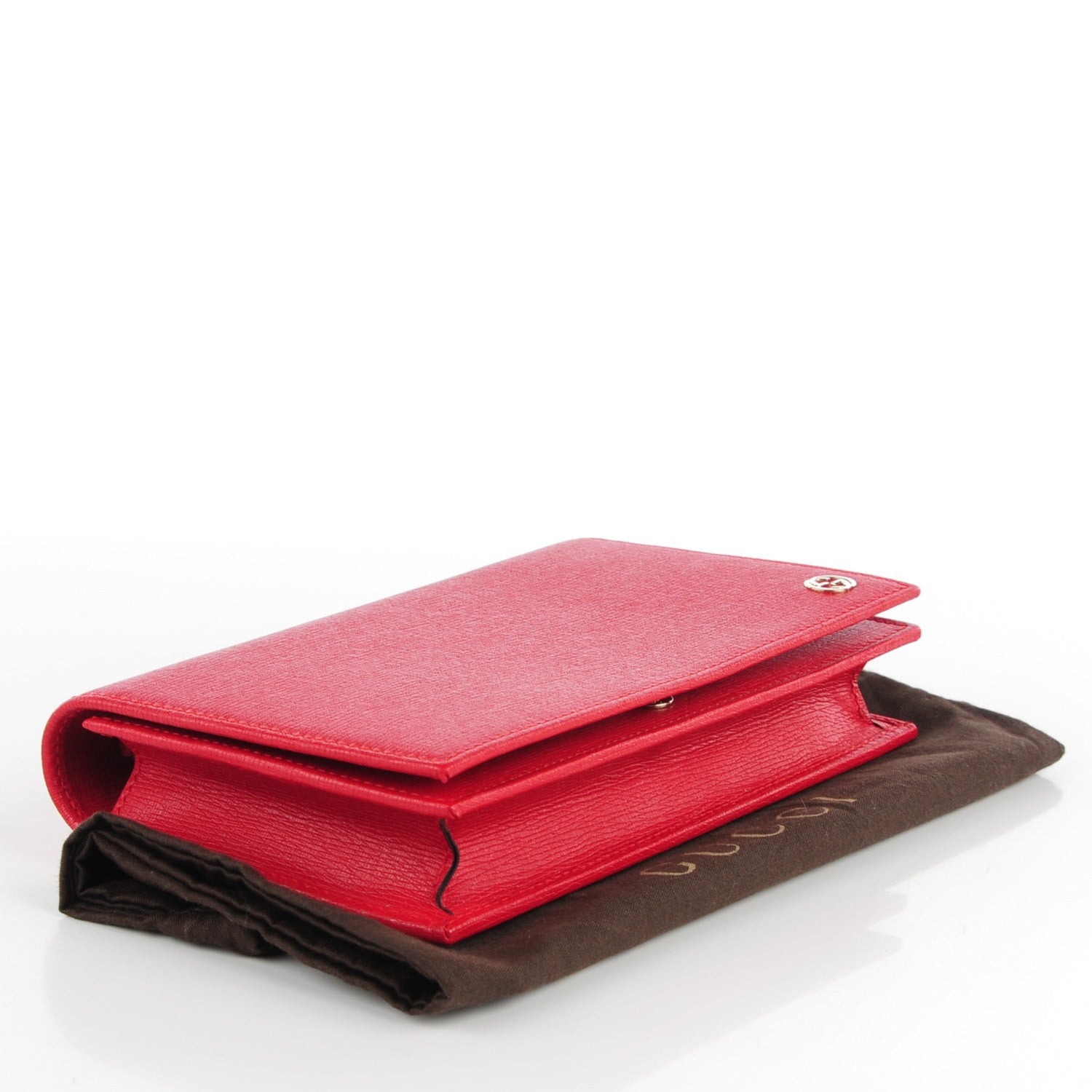 Gucci Textured Calfskin Medium Betty Chain Wallet Tabasco Red 4 of 7