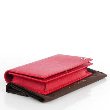 Gucci Textured Calfskin Medium Betty Chain Wallet Tabasco Red 4 of 7