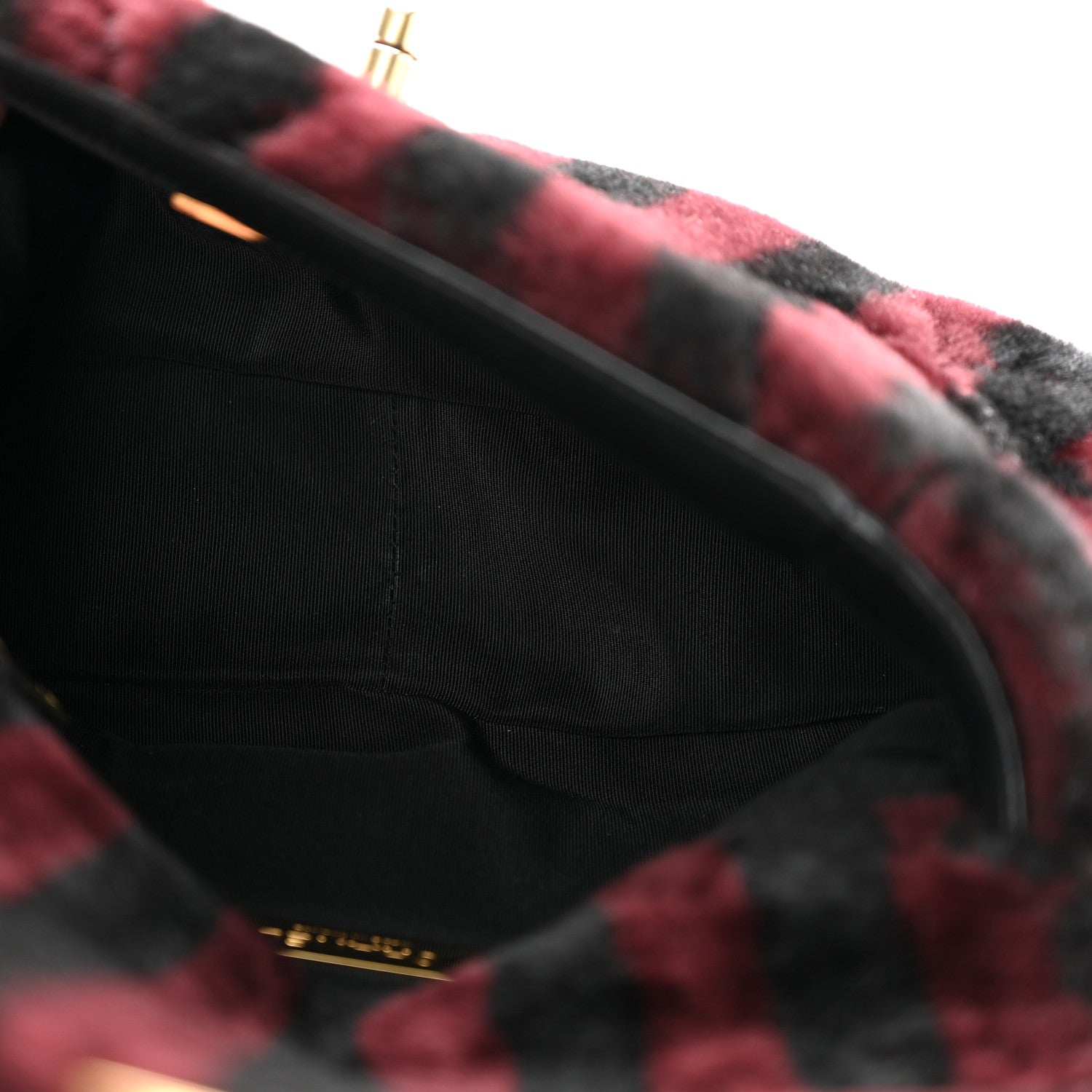 Chanel Shearling Striped Medium Chanel 19 Flap Red Black 5 of 10
