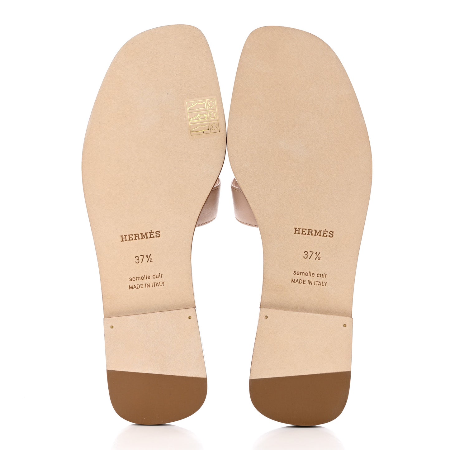 Box Calfskin Oran Sandals 37.5 Bois De Santal