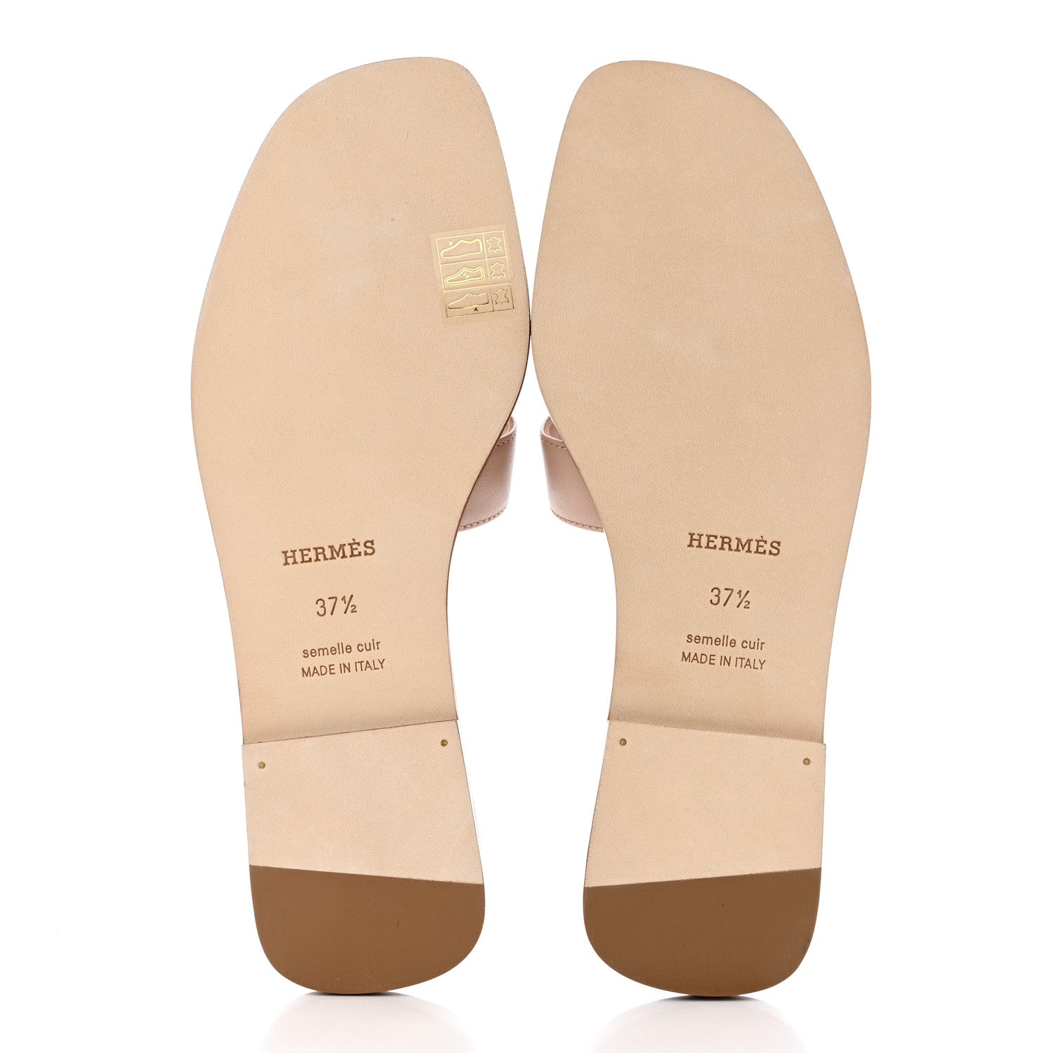 Hermes Box Calfskin Oran Sandals 37.5 Bois De Santal 5 of 9