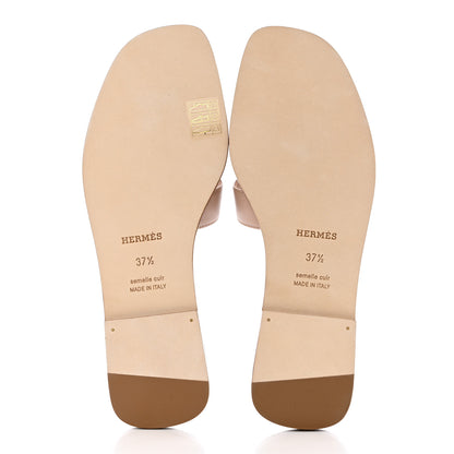 Hermes Box Calfskin Oran Sandals 37.5 Bois De Santal 5 of 9