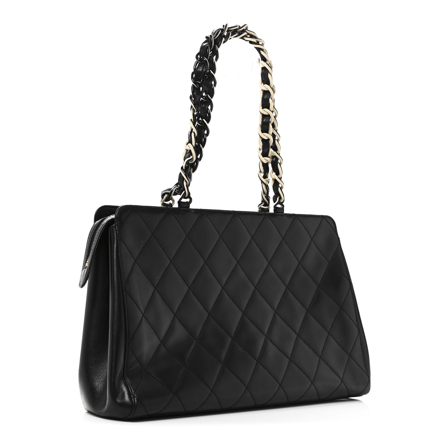 Chanel Lambskin Bekko Chain Large Shoulder Bag Black 3 of 11