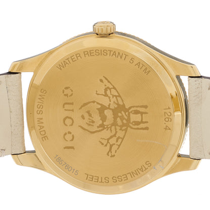 Gucci Stainless Steel Calfskin 36mm G-Timeless Bee Quartz Watch White 4 of 5