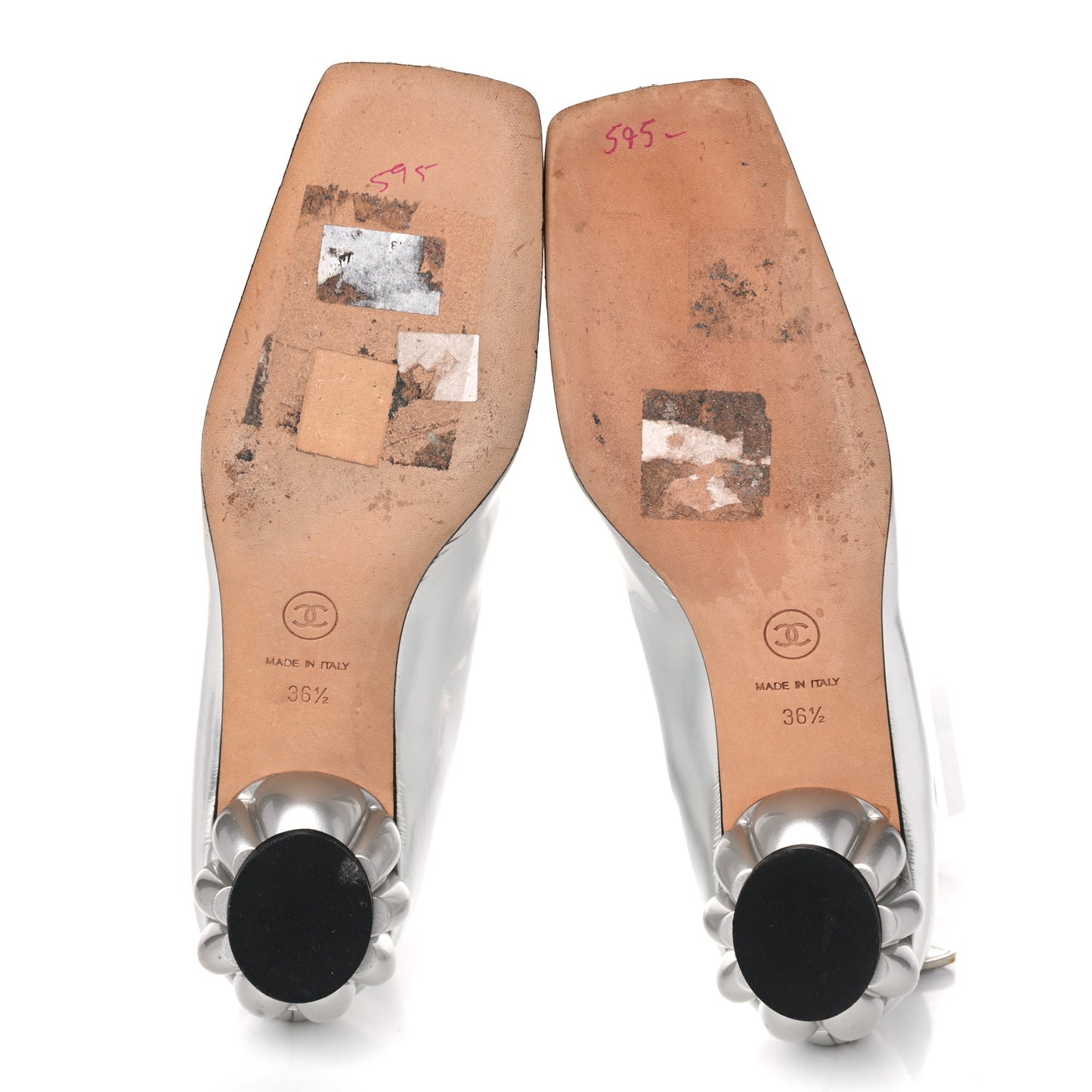 Metallic Patent CC Short Boots 36.5 Silver