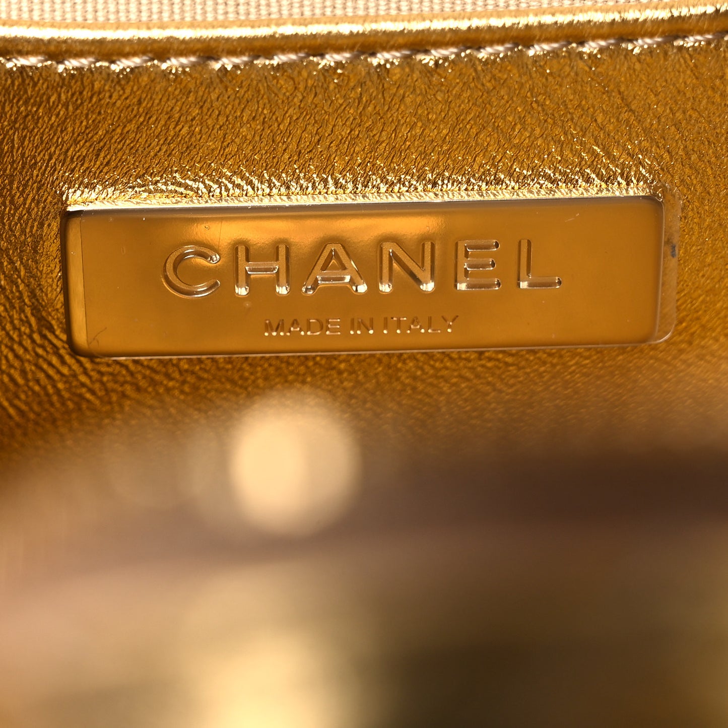 Metallic Lambskin Quilted Walk Of Fame Star Bag Gold