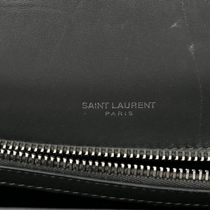 Saint Laurent Sheepskin Matelasse Chevron Monogram Medium College Bag Light Coal 6 of 13