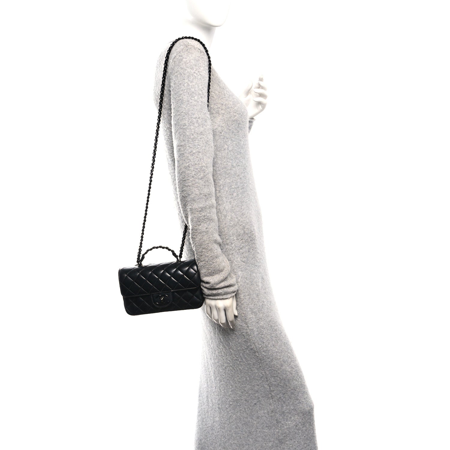 Chanel Lambskin Quilted Small Coco Pop Top Handle Flap So Black 2 of 11
