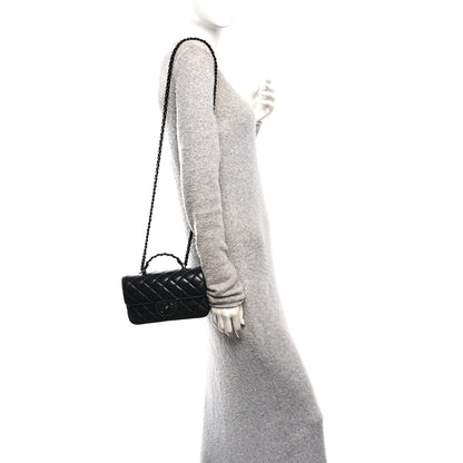 Chanel Lambskin Quilted Small Coco Pop Top Handle Flap So Black 2 of 11
