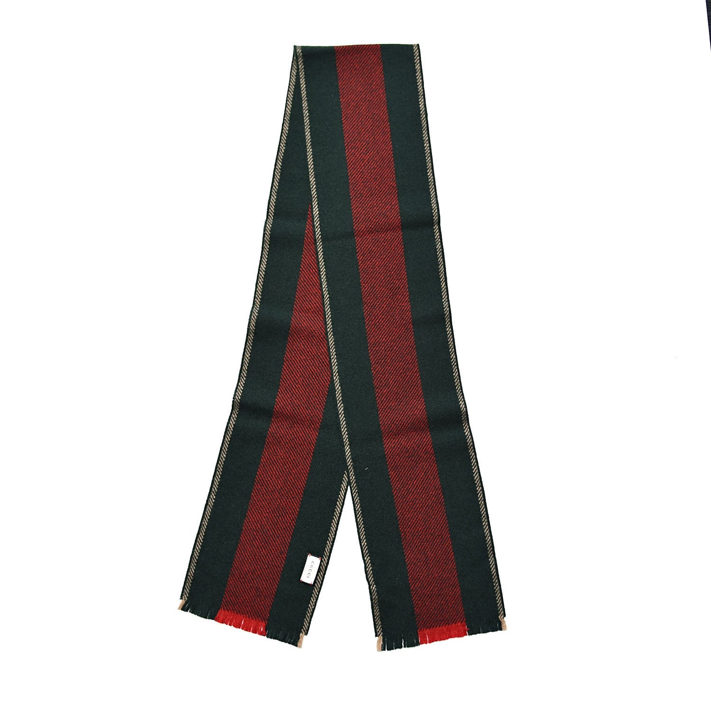 Wool Web Navas Scarf Green Red
