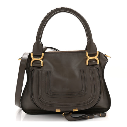 Chloe Natural Shiny Calfskin Small Marcie Satchel Flannel Grey 1 of 10