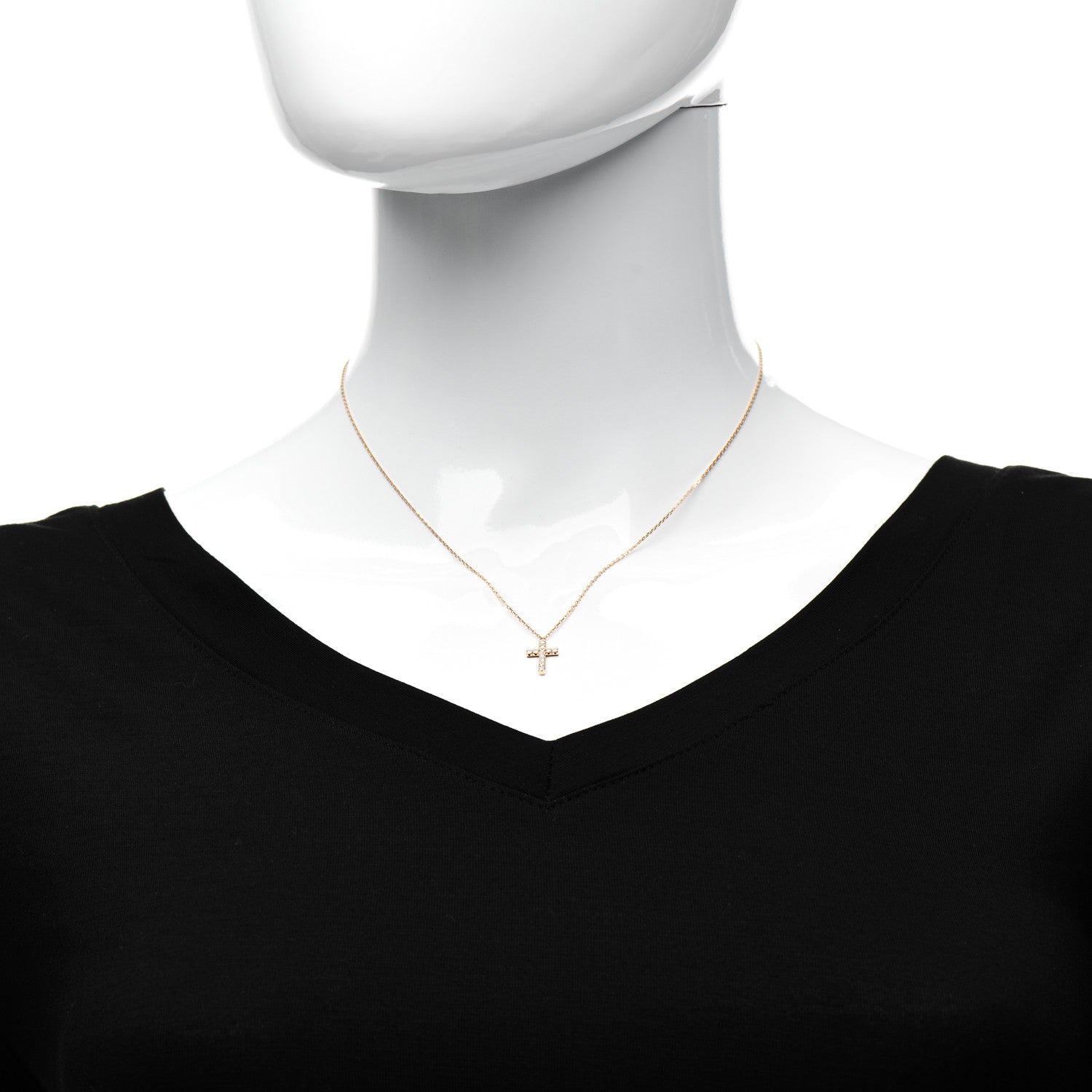 Cartier 18K Pink Gold Diamond Symbols Cross Pendant Necklace 2 of 5
