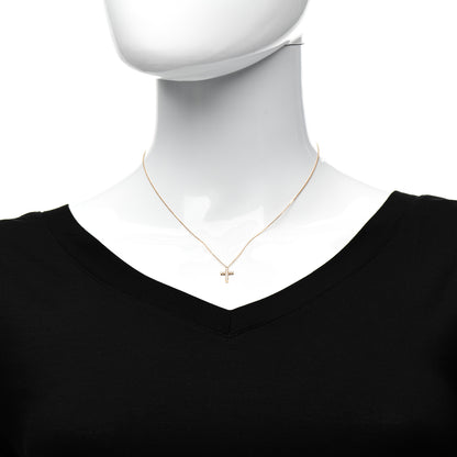 Cartier 18K Pink Gold Diamond Symbols Cross Pendant Necklace 2 of 5