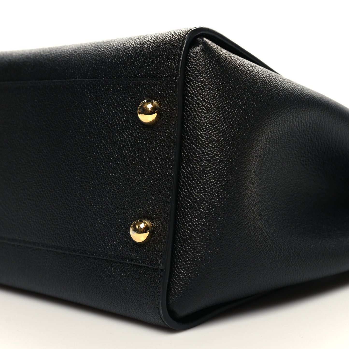 Soft Grain Calfskin Medium Buckle Tote Black