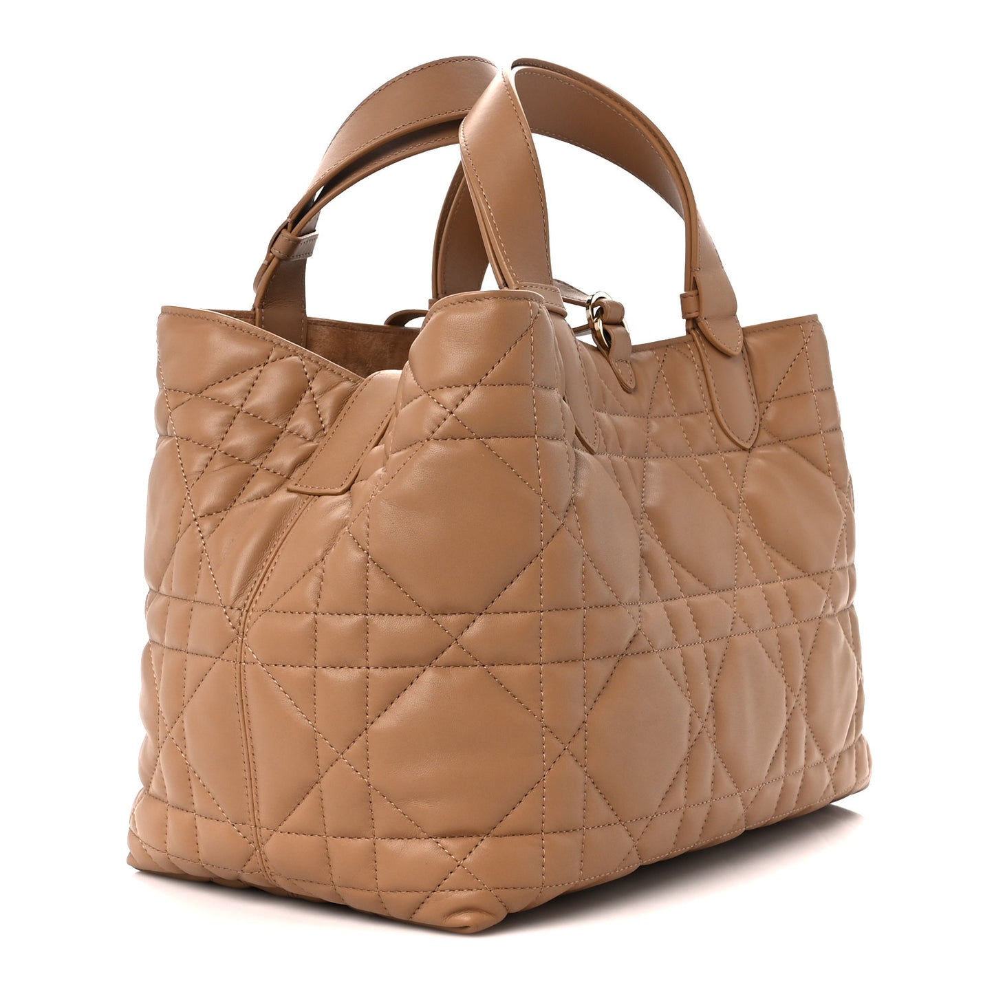 Calfskin Macrocannage Medium Toujour Powder Tan