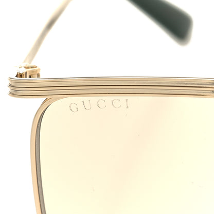 Gucci Metal Square Frame Sunglasses GG0821S Gold 7 of 8