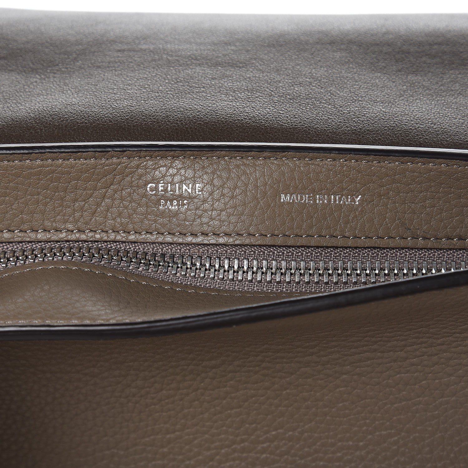 Celine Drummed Calfskin Suede Small Trapeze Souris 7 of 8