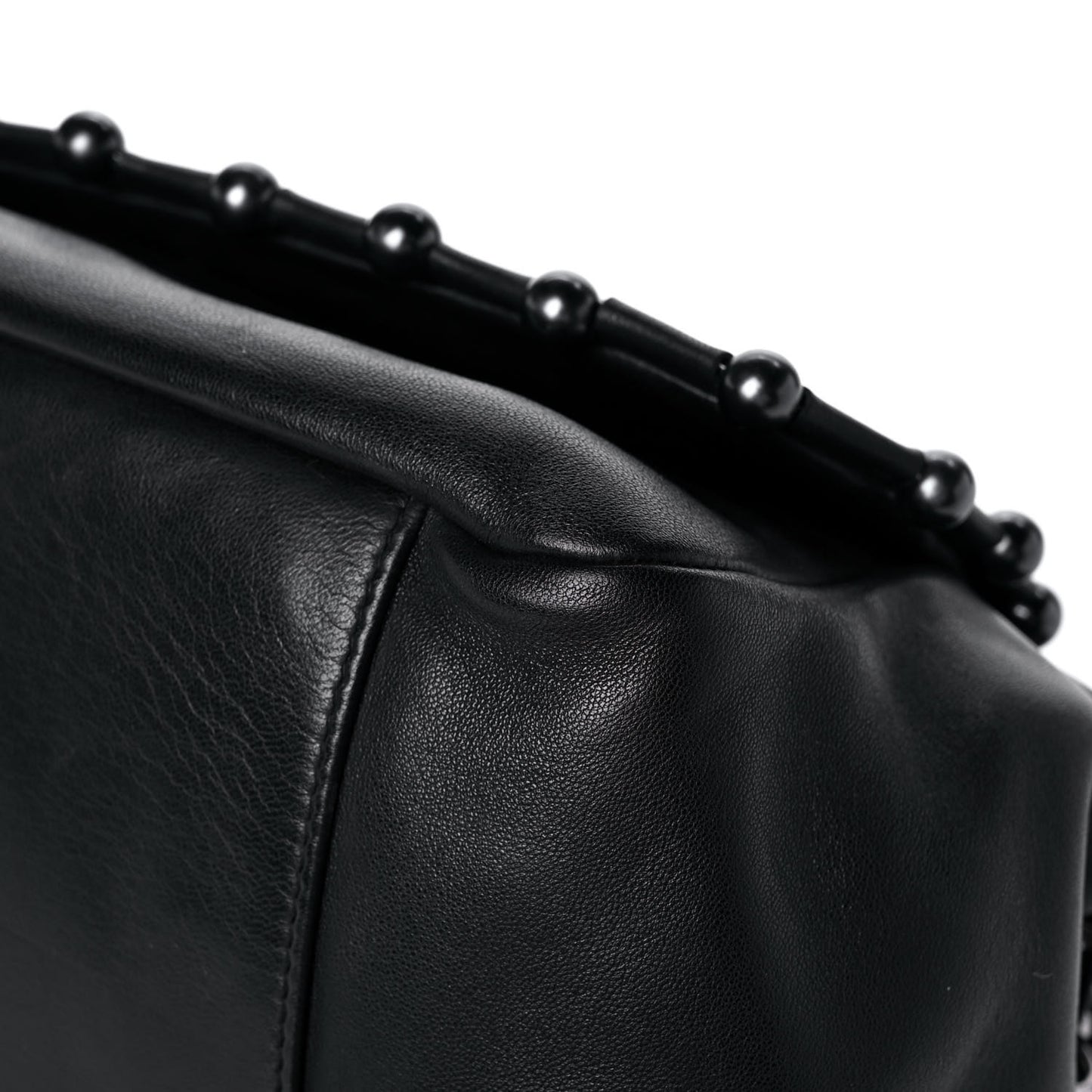 Lambskin Pearl Obsession Flap Black