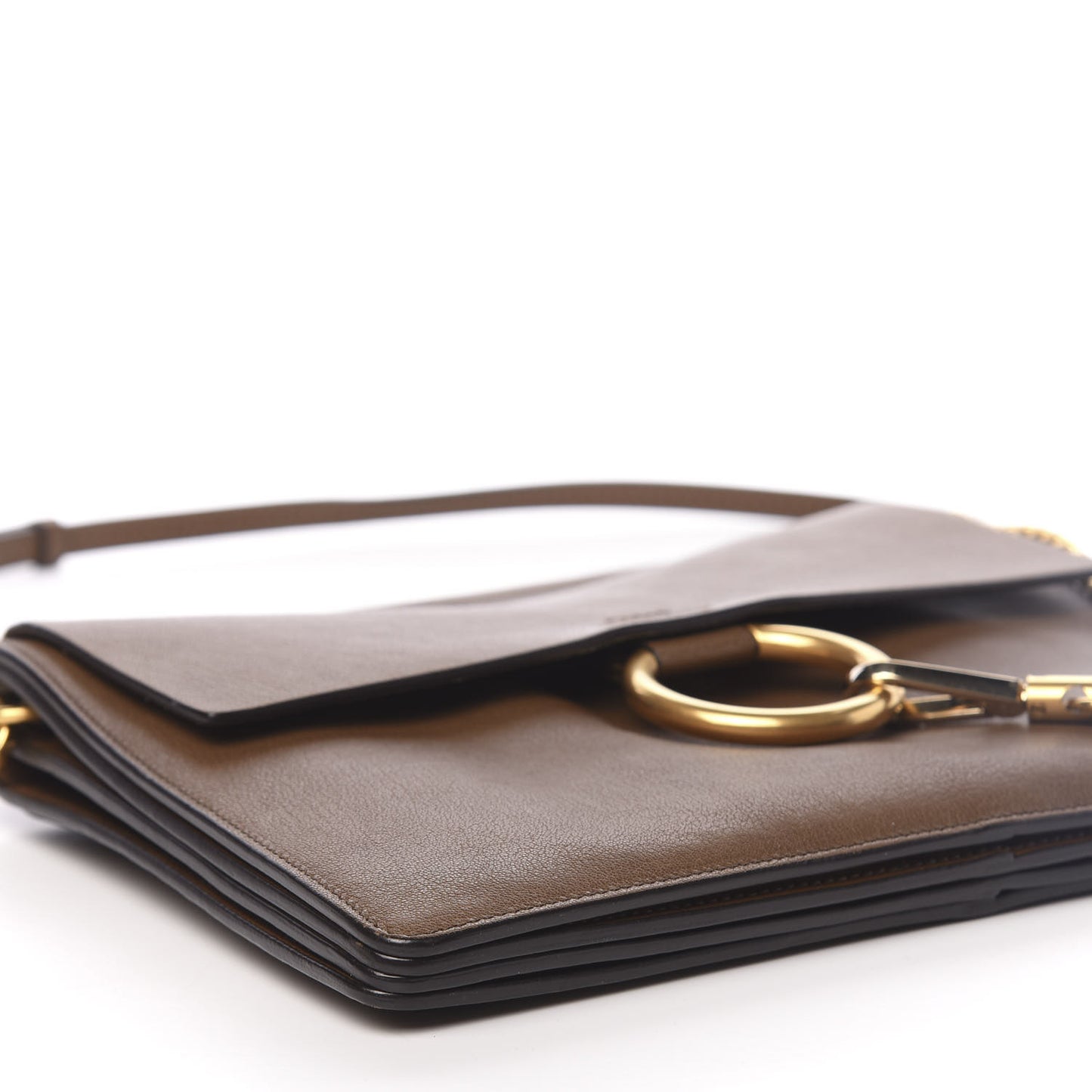 Goatskin Medium Faye Shoulder Bag Woody Khaki