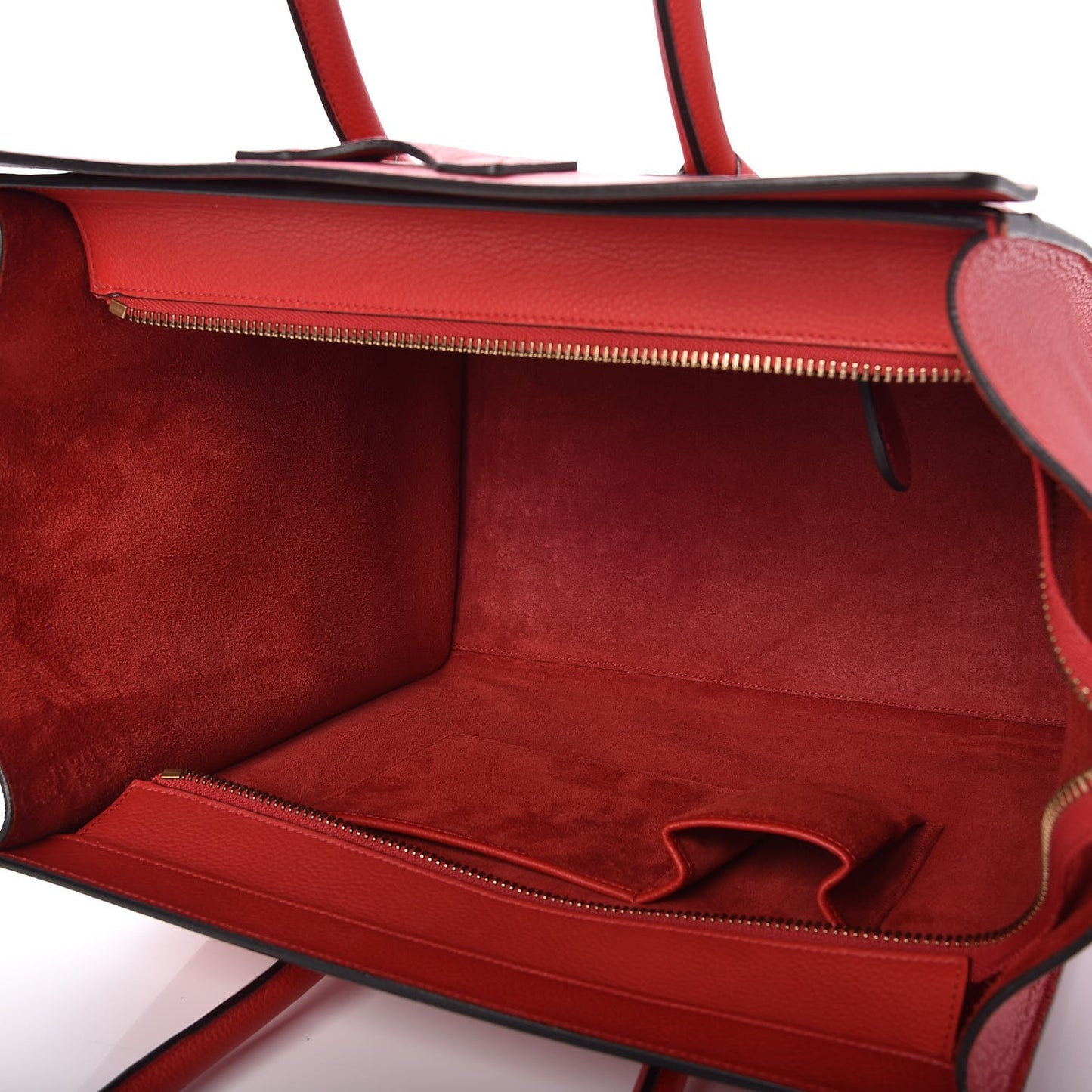 Drummed Calfskin Mini Luggage Coquelicot
