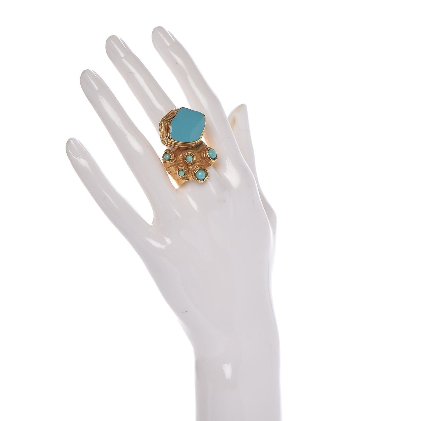 Enamel Arty Ring 8 Turquoise