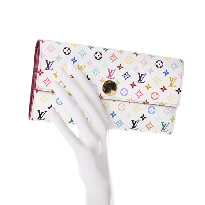 Louis Vuitton Monogram Multicolor Sarah Wallet White Eglantine 2 of 8