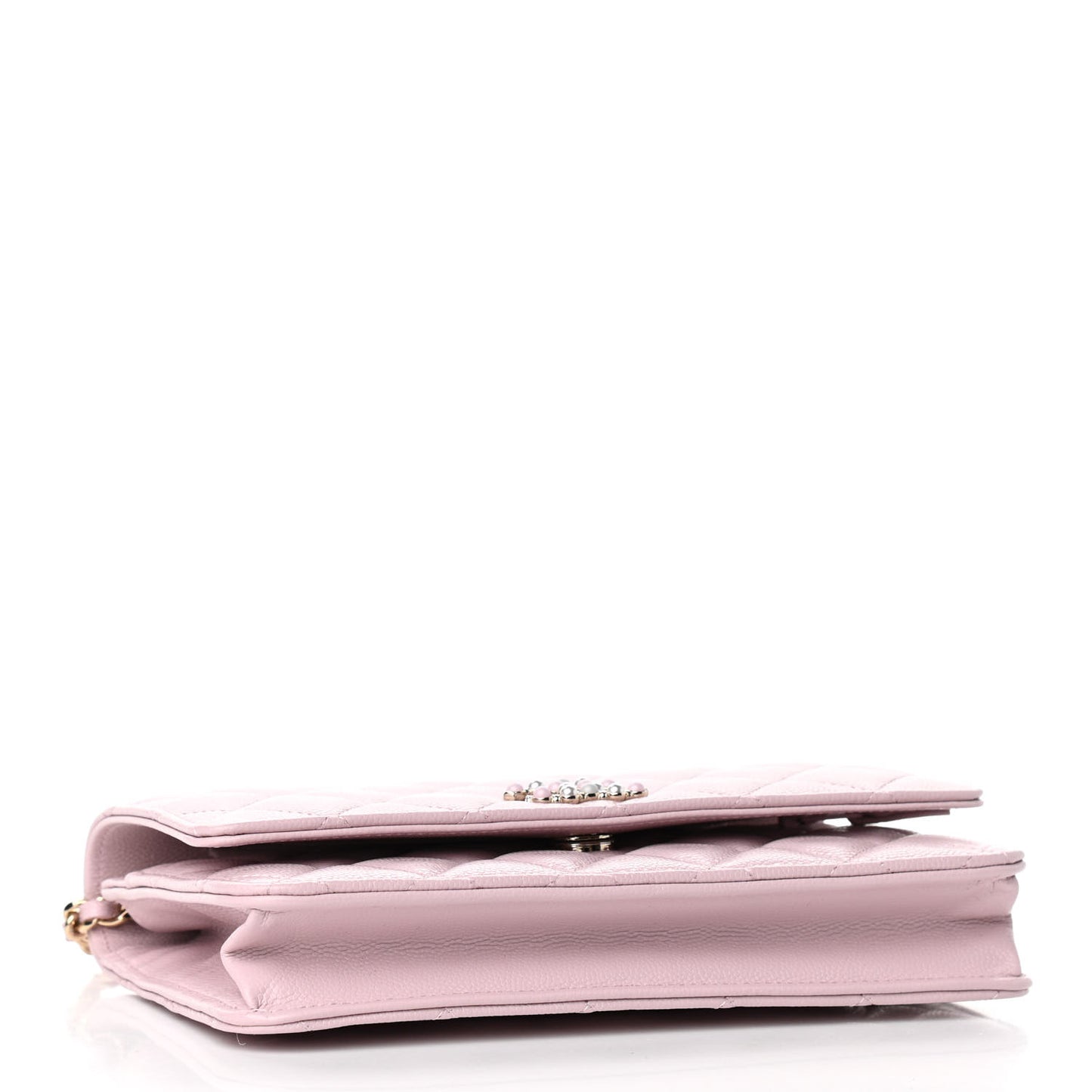 Caviar Quilted Coco Candy Wallet On Chain WOC Light Pink