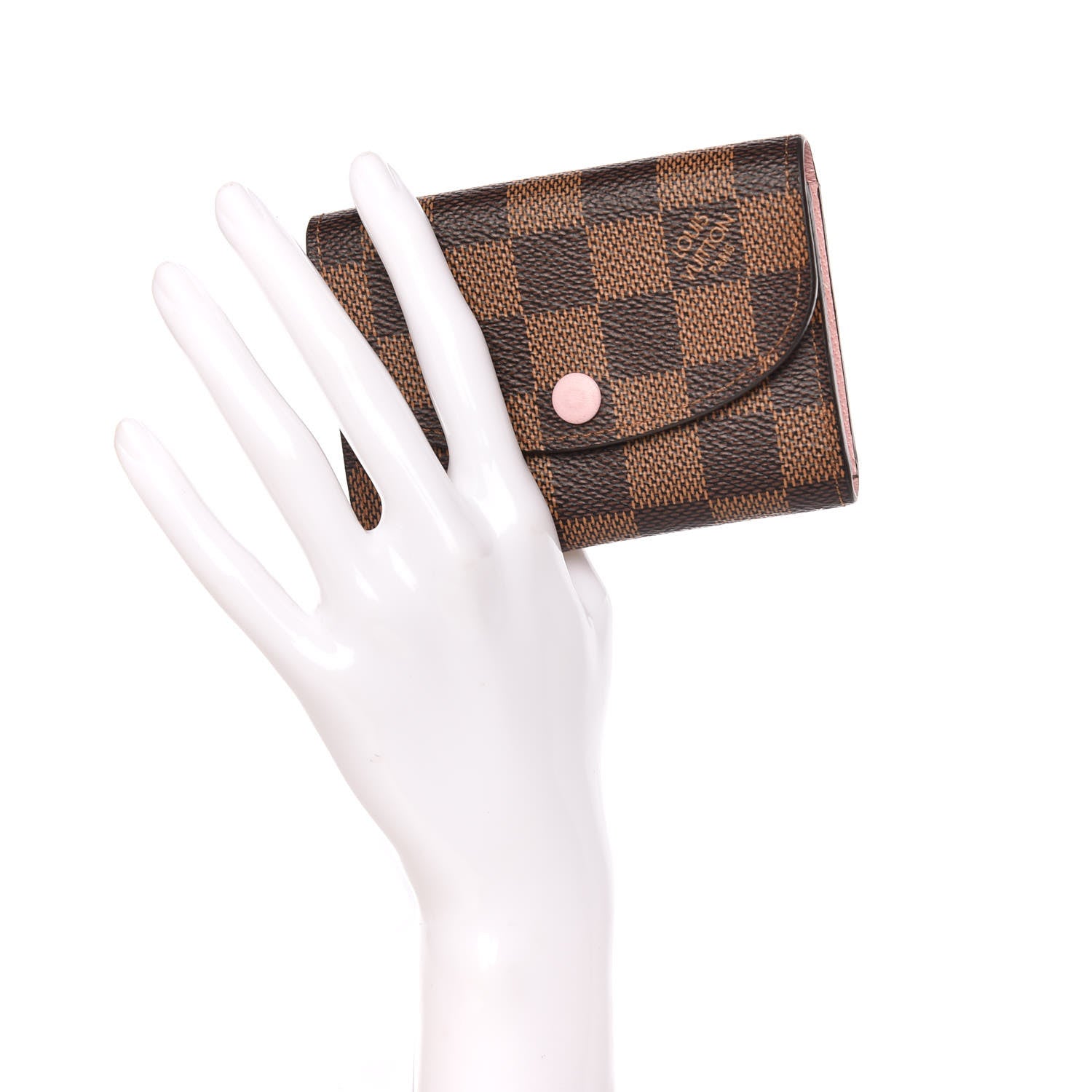 Louis Vuitton Damier Ebene Rosalie Coin Purse Rose Ballerine 2 of 10