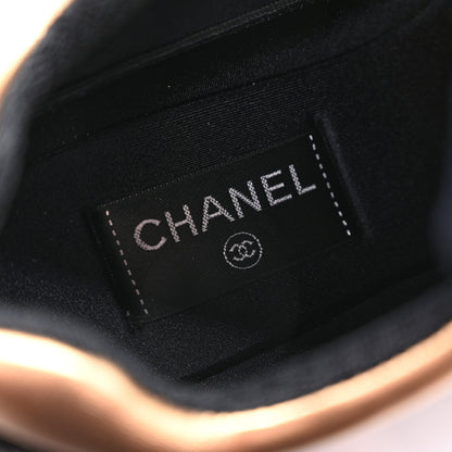 Chanel Metallic Fabric Suede Calfskin Crocodile Embossed CC Sneakers 40.5 Black Gold 7 of 8