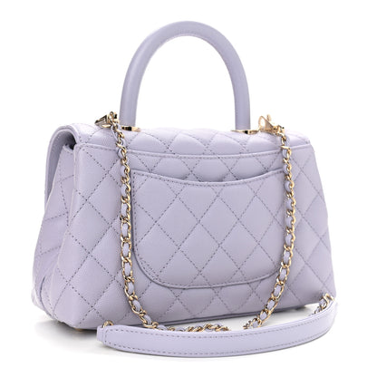 Chanel Caviar Quilted Mini Coco Handle Flap Light Purple 3 of 10