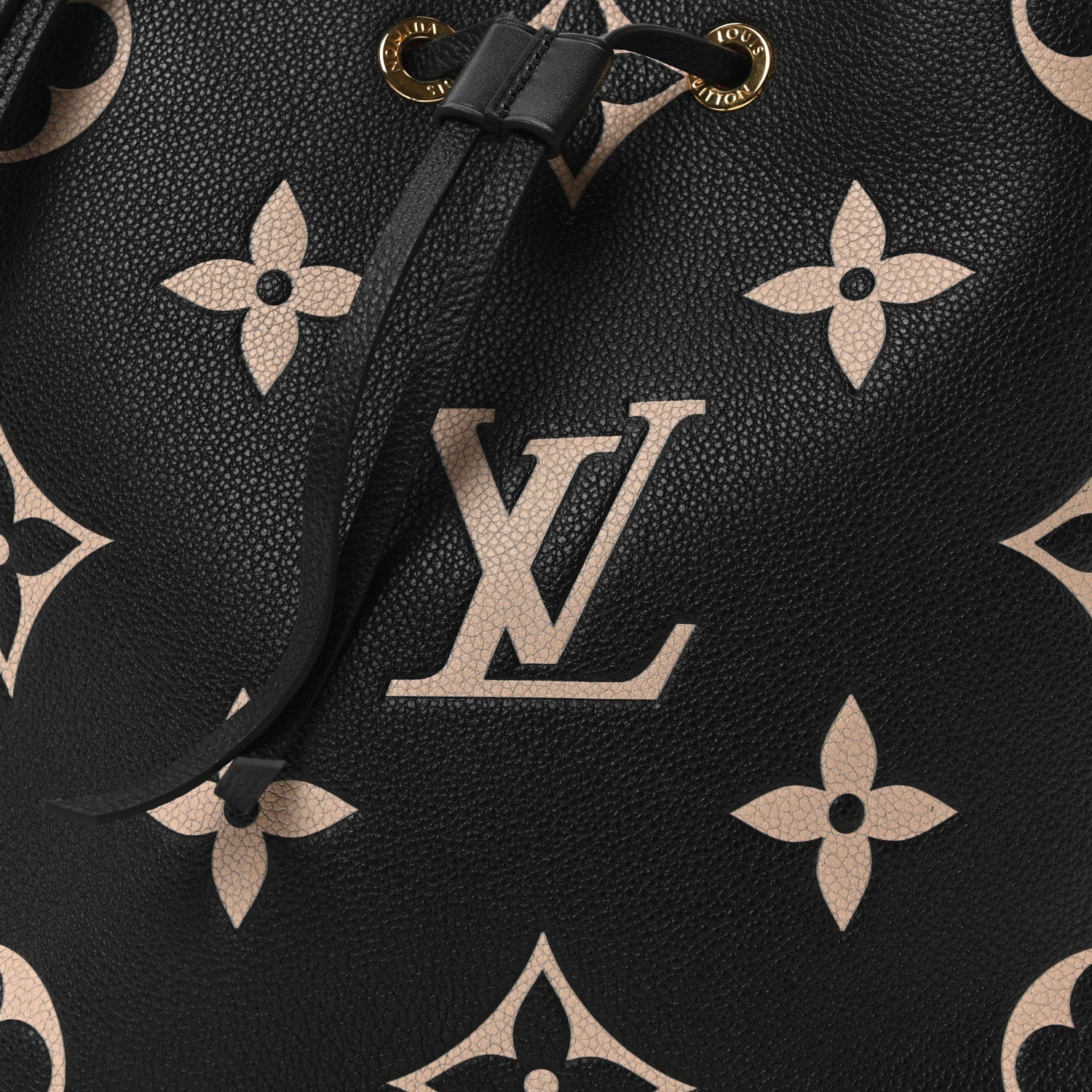 Louis Vuitton Empreinte Monogram Giant Neonoe MM Black Beige 8 of 10