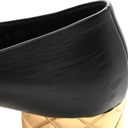 Chanel Calfskin Pearl Camellia Pumps 40 Black Gold 12 of 13