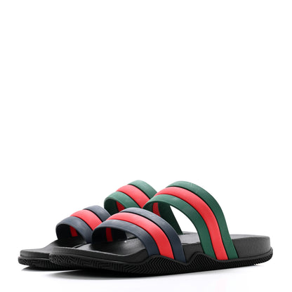 Gucci Rubber Web Mens Slide Sandals 10 Green Red 3 of 10