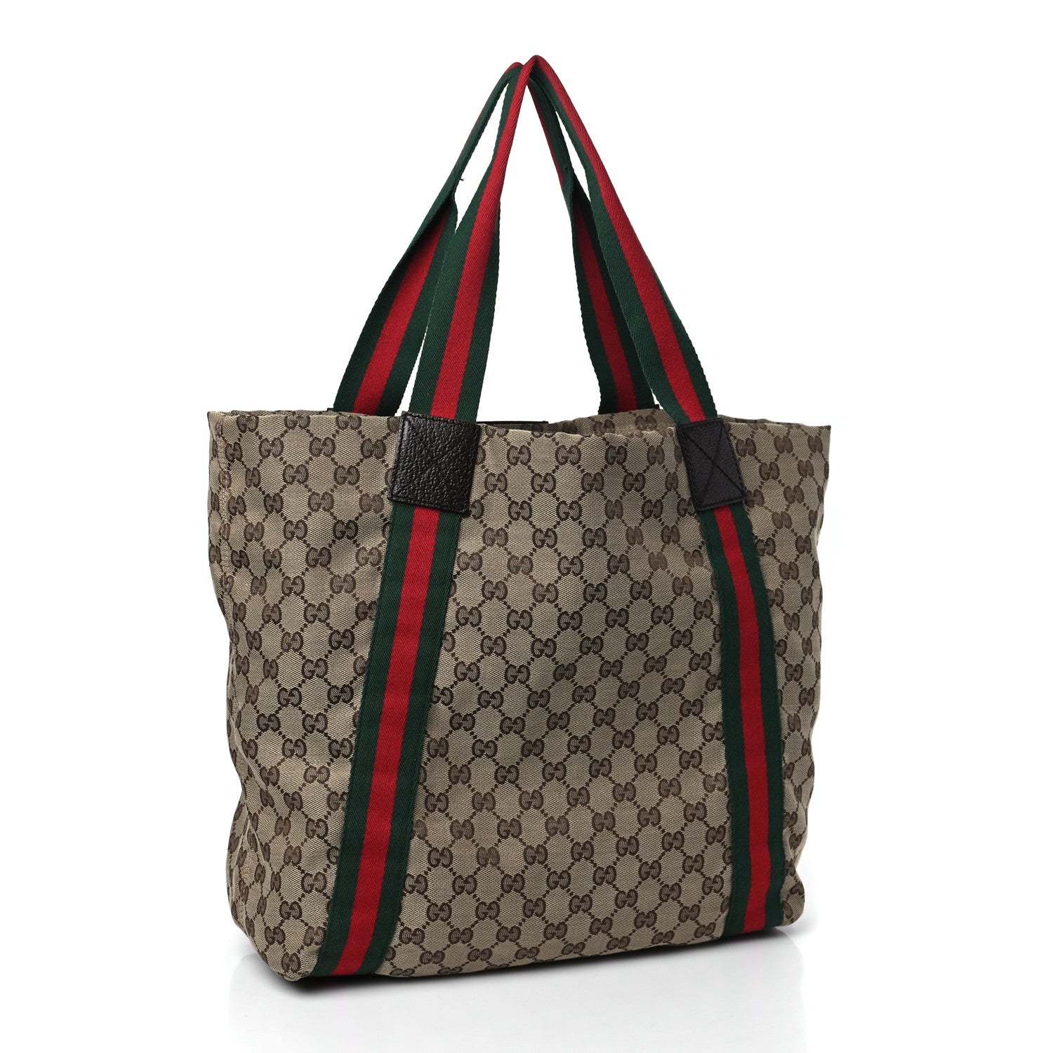 Gucci GG Monogram Medium Web Handle Vertical Tote Dark Brown 3 of 10