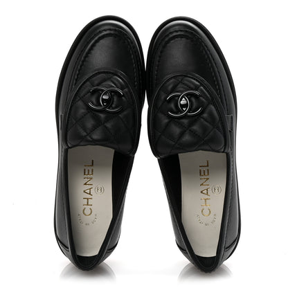 Chanel Lambskin Quilted CC Turnlock Loafers 36 Black 2 of 10