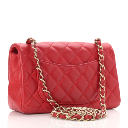 Chanel Lambskin Quilted Mini Rectangular Flap Red 3 of 11