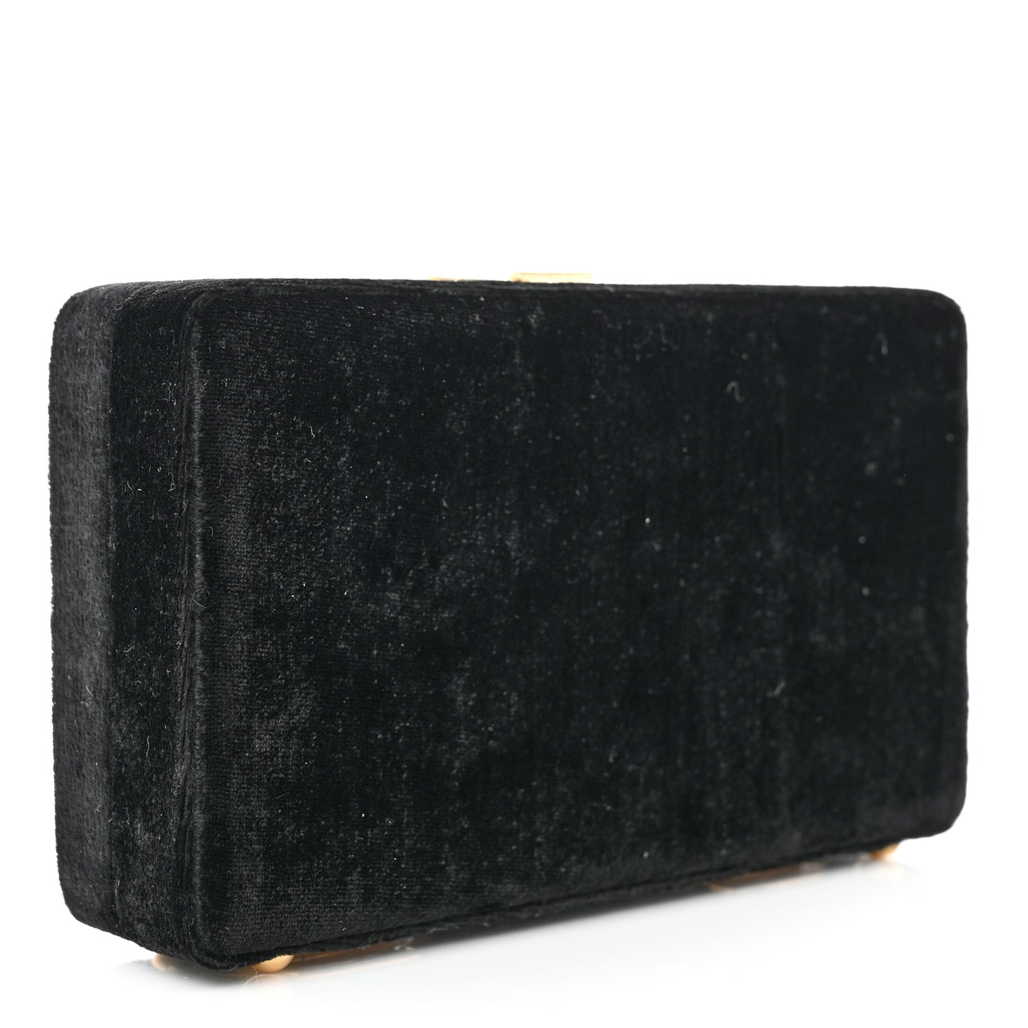 Velvet Crystal Floral Dolce Box Clutch Black